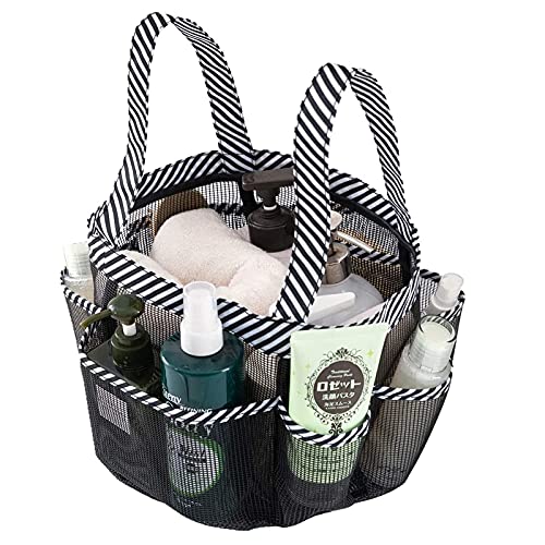 Larpur Mesh Shower Caddy Tote Bag, Bathroom Organizer Quick Dry Large Shower Caddy, Hanging Storage Bag, Toiletry Caddy for Shampoo, Conditioner, Soap and Other Bathroom Accessories