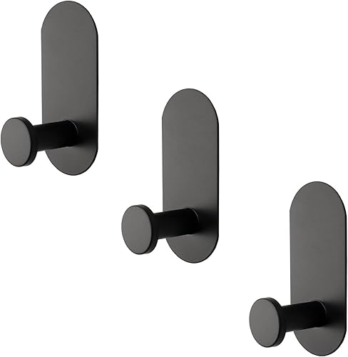Miniatura 1 de TocTen Gancho adhesivo  Paquete de 3 ganchos adhesivos resistentes para toallasbatas, gancho de ducha de acero inoxidable impermeable, no se pega en