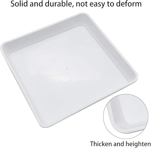 Miniatura 9 de Happyyami Bandeja de inicio para macetas, bandejas cuadradas para plantas, platillos para plantas, bandeja para servir para restaurante, hogar,