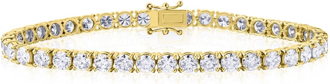 The Diamond Channel CERTIFIED 3-50 Carat 14 Karat Solid Gold LAB GROWN Diamond Tennis Bracelet. Push Safety Lock, 7 Inch Length (E-F Color, VS1-VS2 Clarity)