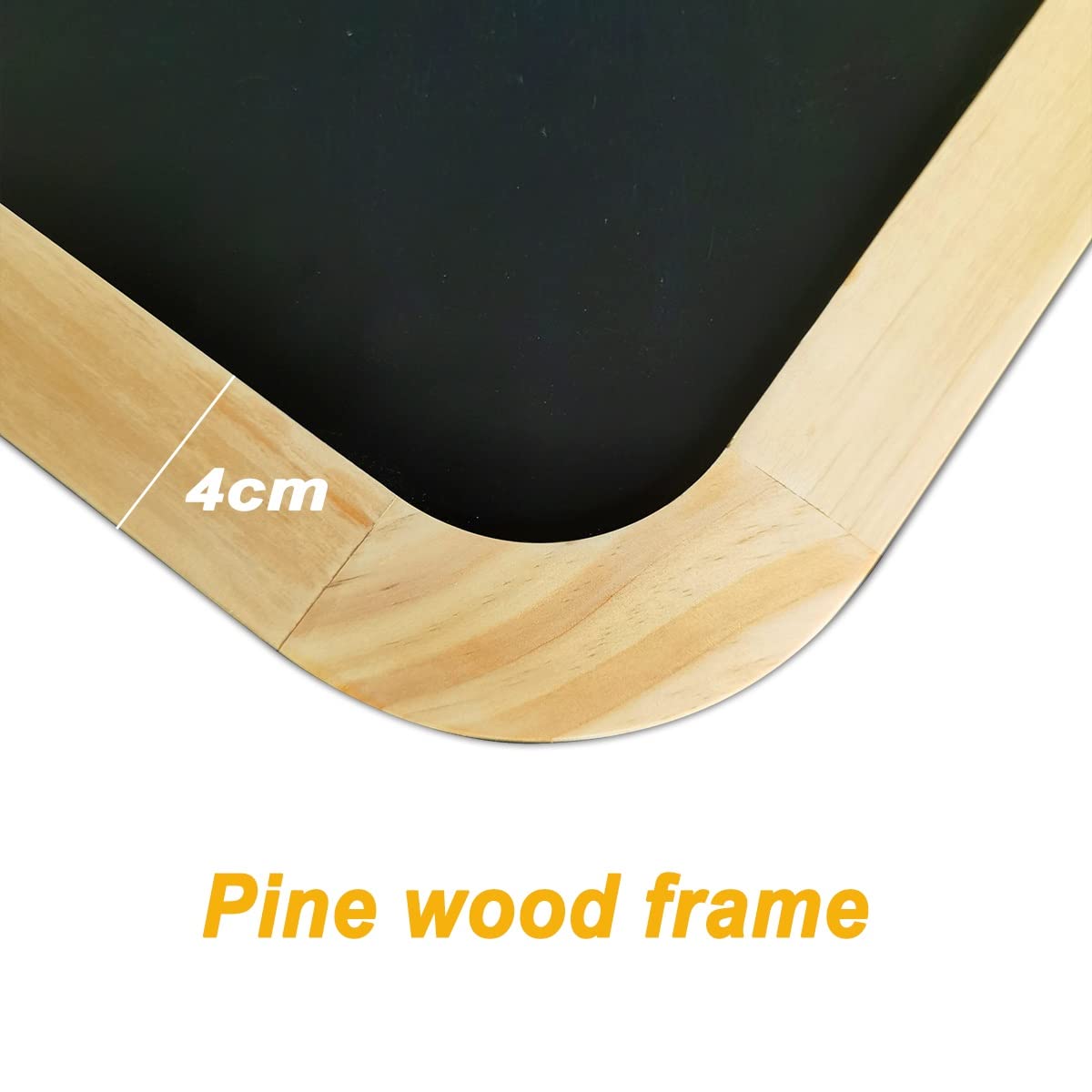 Lavagna Magnetica con Cornice in Legno con Angoli Arrotondati, Lavagna Decorativa da Appendere alla Parete per Memo, Bollettino, Menu, Matrimonio (Size : 60x90cm)