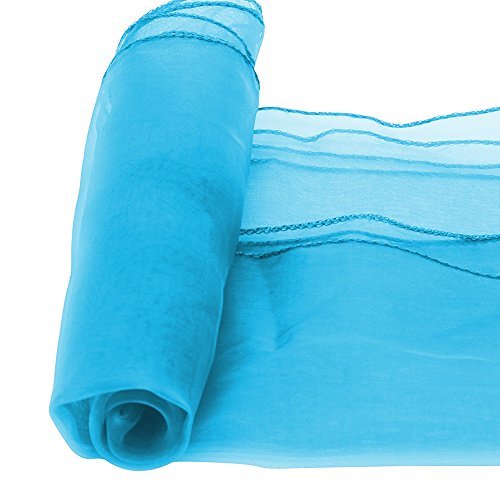 Lucky 10/20/50/100 Pack Organza Banquet Chair Sash Sashes Bows Ties For Weddings Party Decoration White Pink Purple Gold Red(20 Pack, Aqua Blue) #TOP2