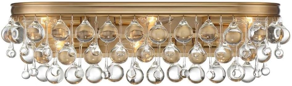 Crystorama Bathroom Calypso 6 Vanity Light, Vibrant Gold