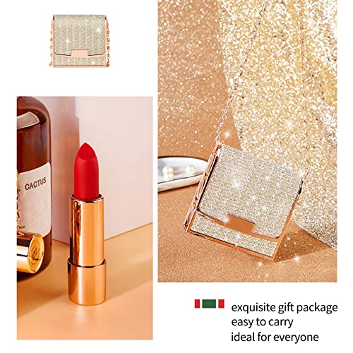 Matte Lipstick Set 3 Colors Lip Stick With Sliver Chain Bag Package Velvet Lip Stick Gift Box Set Waterproof Non-Stick Cup Long Lasting Retractable Red Lipstick Set 3.5Gx3 Pcs #TOP7