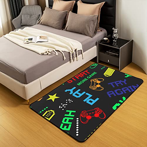 Loussiesd Gamer Rugs for Living Room Bedroom Non Slip Area Rug Kids Boys Girls Video Game Gamepad Carpet Area Rug Carpet for Kitchen 150 * 200cm - Image 4