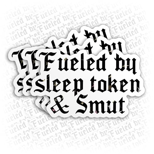 (3Pcs) Fueled by Sleep Token and Smut Sticker Bookish Reading Dark Romance Book Lover Kindle Waterproof Vinyl Sticker for Laptop Water Bottle Hard Hat Cup Cars Decals Gift for Her Him Adults 3 Inches