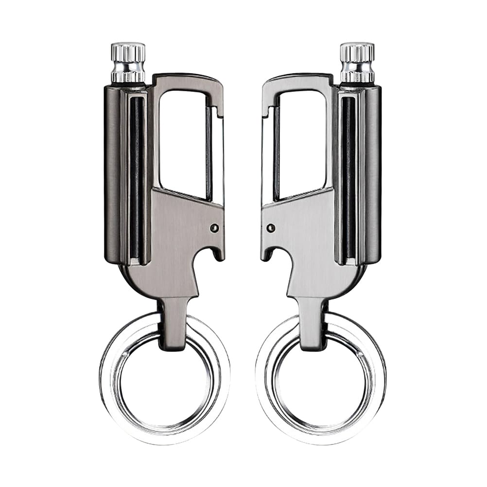 Uxiyi Unisex Style2 2 Pack Permanent Match Keychain, Reusable Waterproof Matchstick, With Multitool Bottle Opener, Forever Match For Outdoor Survival,