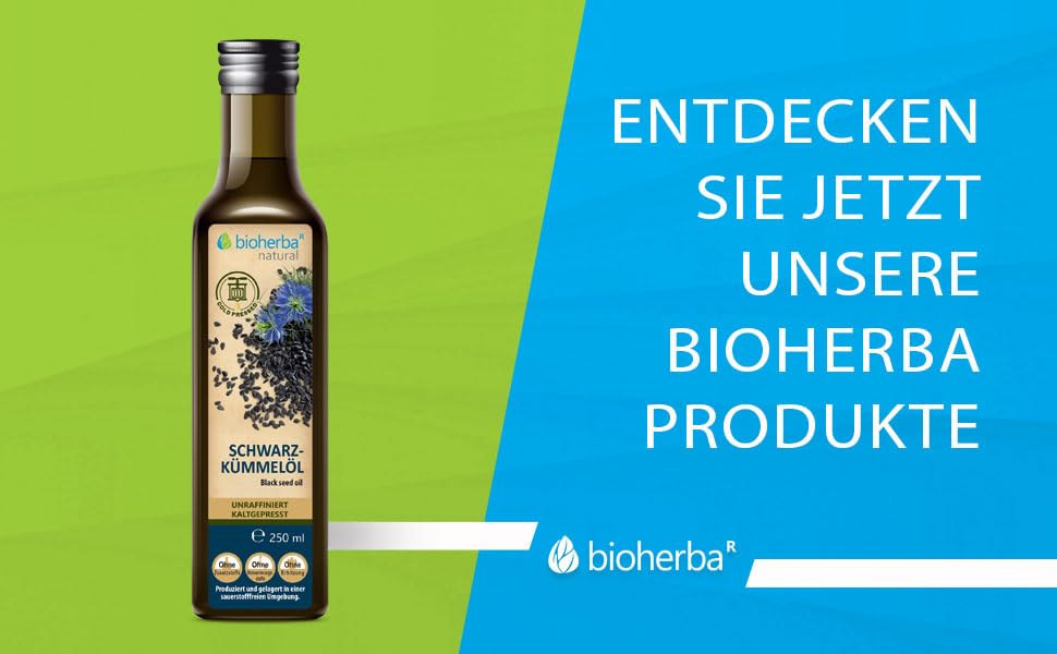 Schwarzkümmelöl 250 ml - Bioherba - Für Küche, Haut und Haarpflege - EU-Organic - Kaltgepresst & ungefiltert