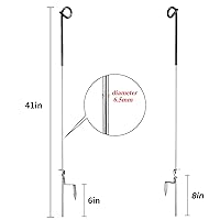 Vista 2 de Fence Shock - Paquete de 30 postes de acero inoxidable portátiles de 41 pulgadas para valla eléctrica, jardín, granja, macizos de flores, pasarelas