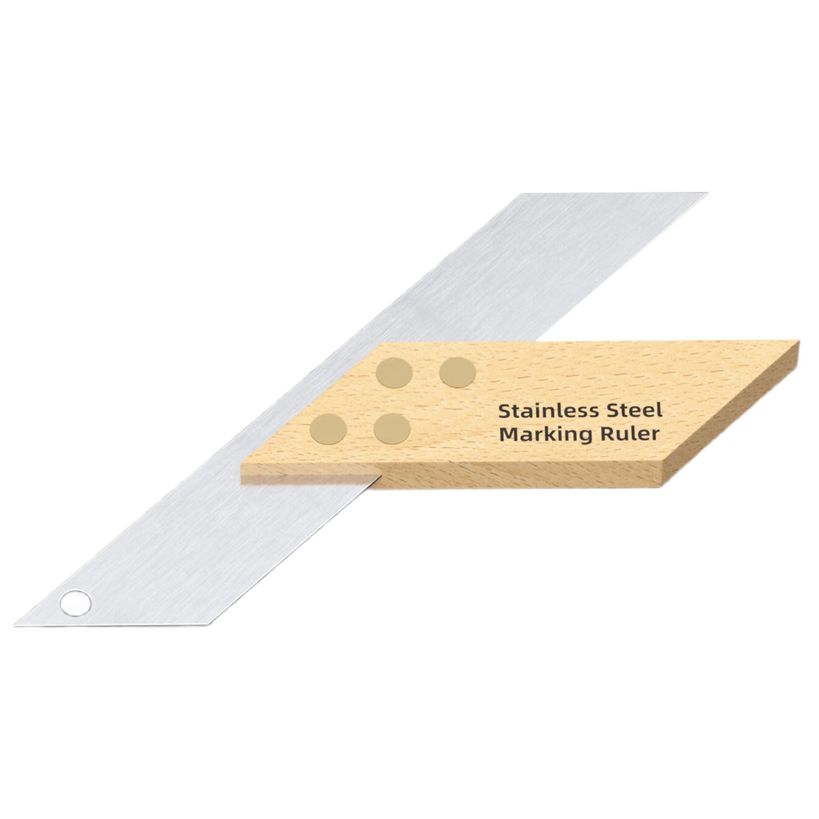 Stainless Steel Multiple Scale Marking Ruler for Precisions Woodworking and Projects with Nonslip Grip Woodworking Marking Ruler