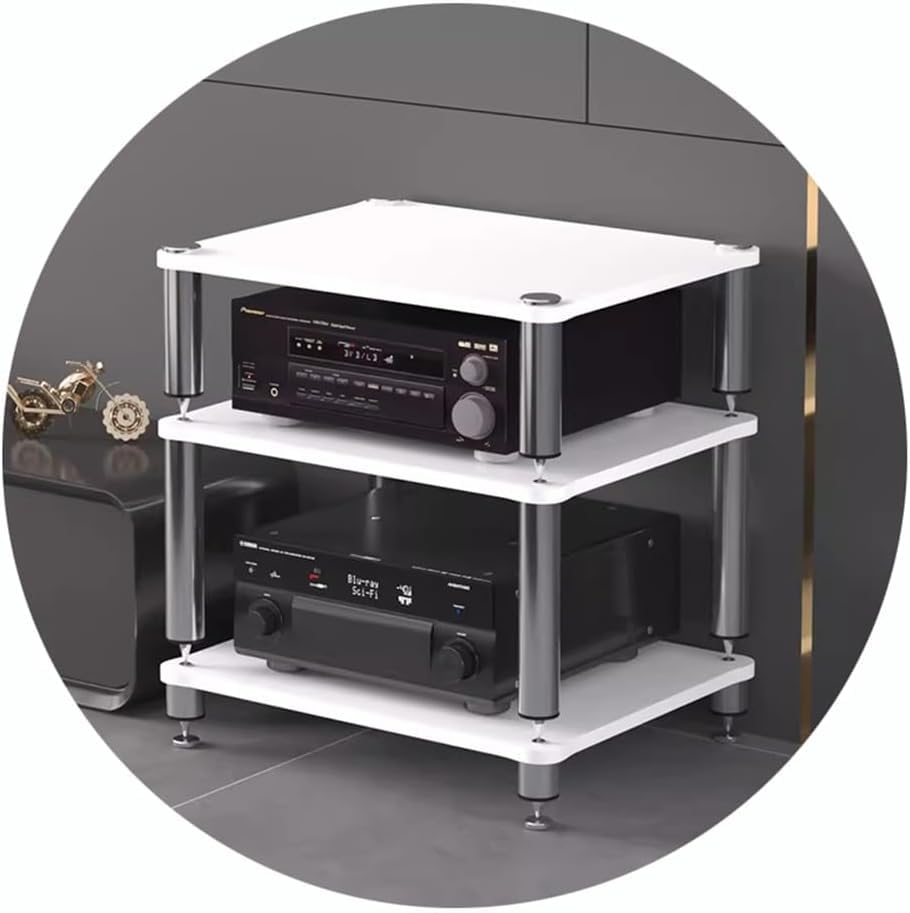 Générique Étagère Audio HiFi à 4 Niveaux | Support AV pour Tourne-disques et Autres appareils | Pieds amortisseurs | Idéal pour Le Home cinéma, Le matériel Audio et Le Rangement des Composants