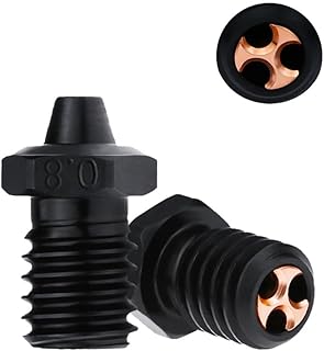 MK8/V6 Hard Steel Nozzle CHT high Flow Nozzle with high-Temperature Resistance and wear-Resistant Nozzle for Ender 3/CR10 V6 Hotend Prusa I3 (0.8mm, E3DV6)
