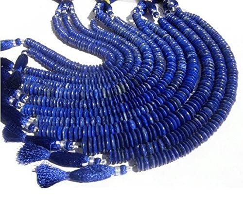 Perles rondelles en lazuli naturel de 7-8mm idéales pour confectionner un bracelet bohème chic