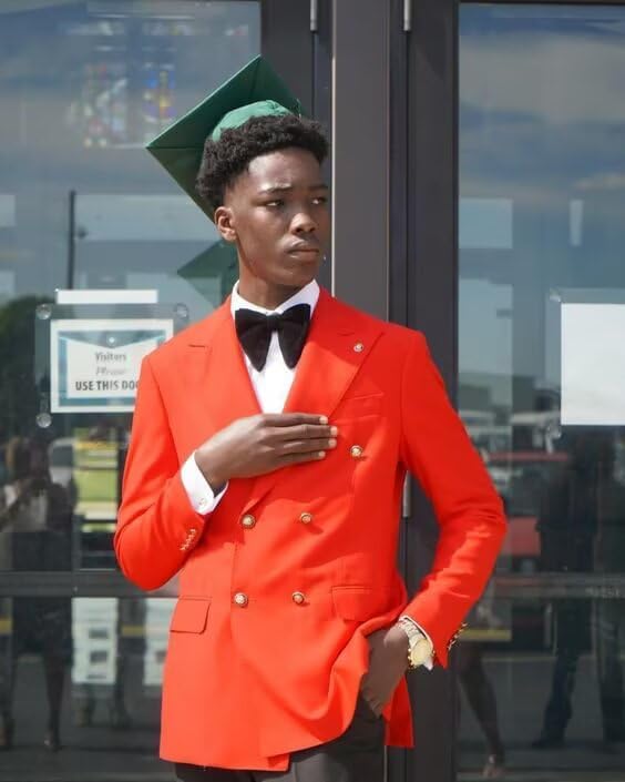 Wangyue Mens Double Breasted Suit 2 Piece Slim Fit Suits for Men Gold Buttons Blazer Pant Set Wedding Prom Formal - Image 8