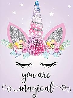 5D DIY Diamond Art Painting Kits Full Drill, Rhinestones Crystal Embroidery Cross Stitch Painting Pictures by Numbers for Adults Kids Gifts Home Wall Decor - Unicorn