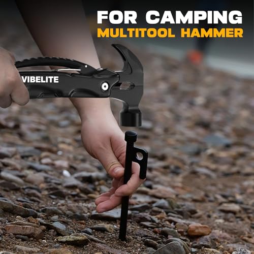 Gifts for Men, 12 in 1 Multitool Hammer for Camping, Hunting, Hiking, Birthday Gifts for Men, Dad, Him, Husband, Boyfriend, Women, Mens Gift from Daughter, Wife, Son, Black - Image 4