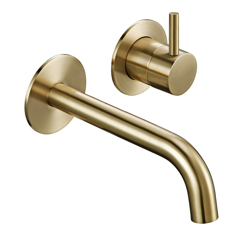 Mitigeur lavabo or brossé en laiton massif pour salle de bain chic