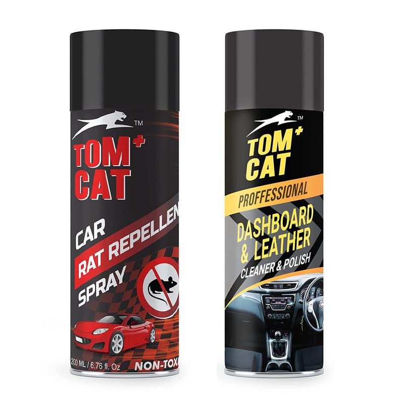 Shadow Securitronics Tom Cat No Entry Rat Rodent Repellent for car Engine | Tom Cat Auto Specialty Active Foam Based Premium Professional Dashboard Dresser with Deep Cleansing Sponge