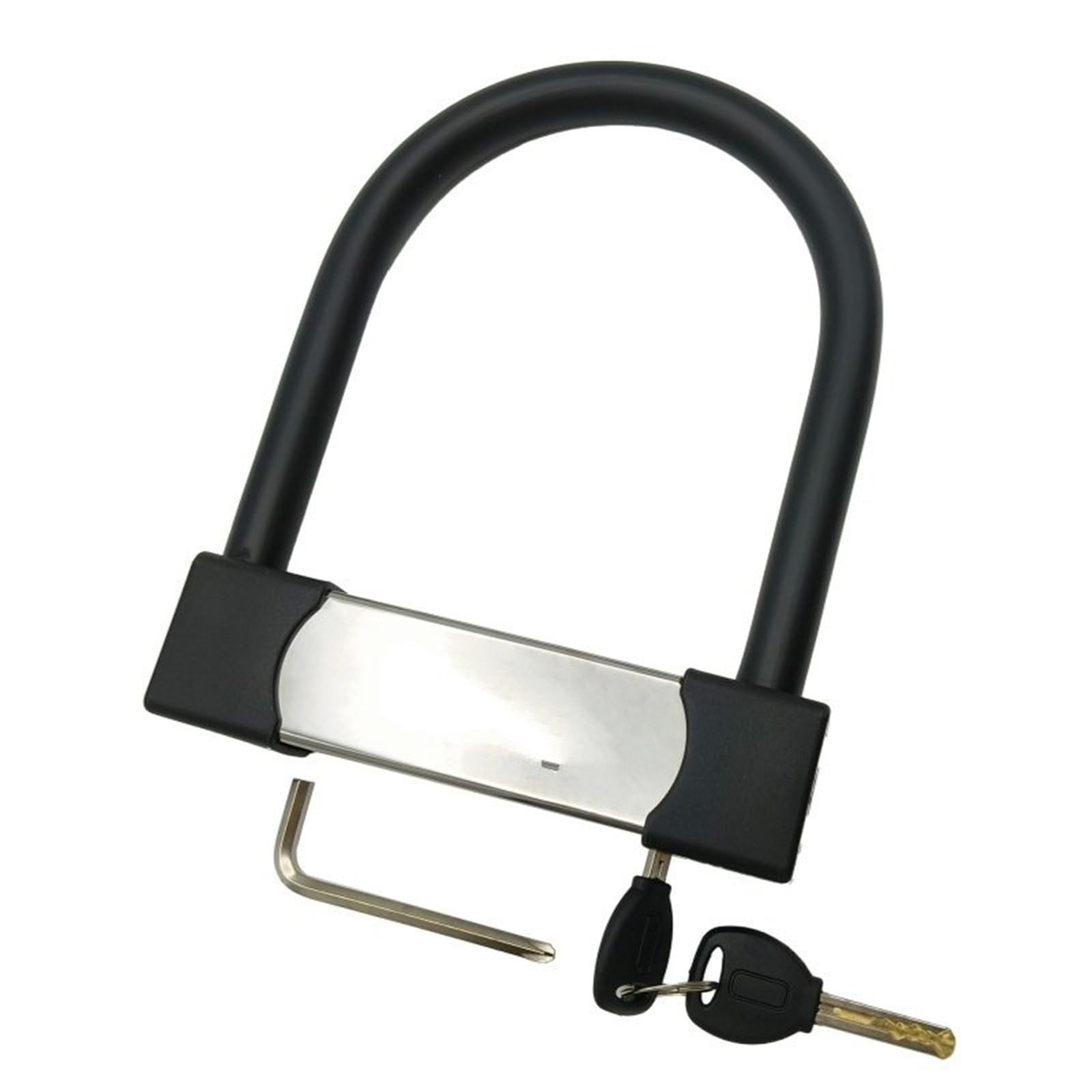 Uatdpmng One Color Motorcycle Handlebar Lock Stainless Steel U-Shaped Lock For Motorcycle And Bicycle 110Db Alarm Anti-Theft Safety Riding Equipment Security