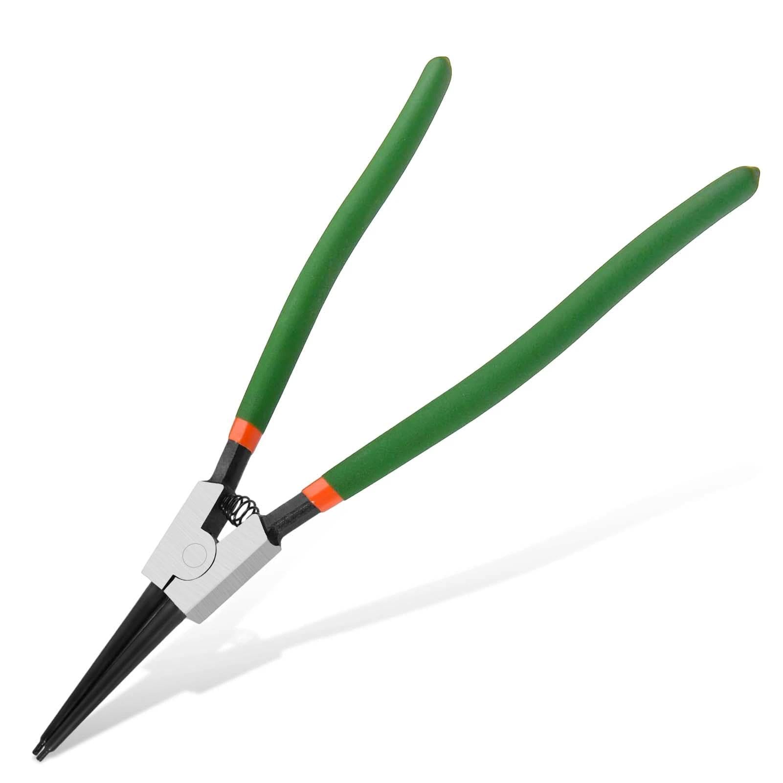 LEONTOOL 13-Inch Snap Ring Pliers Heavy Duty External Circlip Pliers with Straight Jaws Forged Tip Diameter 0.1" Spring-Loaded Large C Clip Removal Tool for Installing Removing Retaining Rings