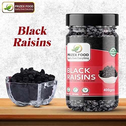 Image of Prizex Black Raisins | Black Kishmish with Seed | Kali Kishmish 400g