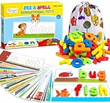 Officygnet Learning Toys for 2 3 4 5 6 Years Old Boys and Girls, See & Spell CVC Word Builders with Alphabet Cards for Kids Ages 2-4 3-5, Matching Letter Game for Preschool Toddler Learning Activities