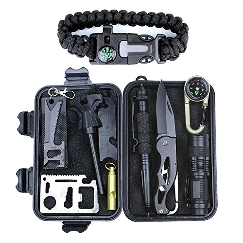 Aizhy Patch-Up Survival Kit Contains 12 Lifesaving Emergency Tools for Home, Outdoors Hiking Camping Disaster Preparedness & Wilderness Adventures. Compact Shockproof & Waterproof Case