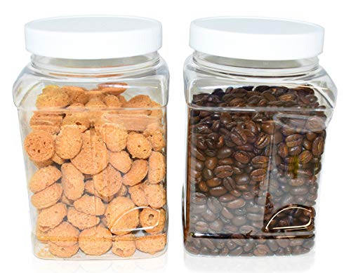 Royalhouse Plastic Jars With Lids Bottles Containers – Storage Bins, Plastic Box Storage Containers With Lids, Perfect For Kitchen, Pantry, Organizer - Bpa Free Safe Plastic Pet, Pack Of 4, 32 Oz #TOP4