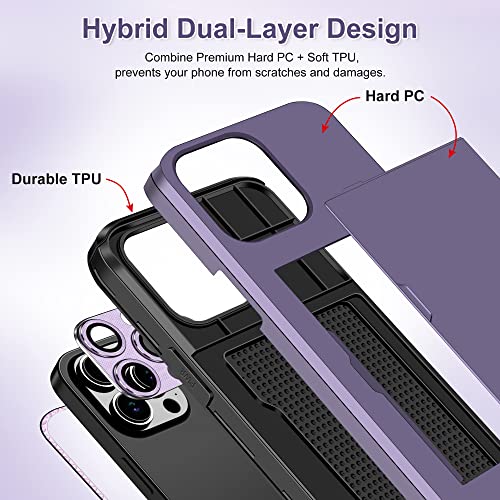 Samonpow 4-In-1 Iphone 14 Pro Max Case With Screen Protector & Camera Cover Full Body Hybrid Iphone 14 Pro Max Case Wallet Card Holder Shockproof Protective Case For Iphone 14 Pro Max For Women Men #TOP3