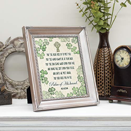 Cottage Garden Palm Of His Hand Irish Blessing Brushed Silver Rope Trim 8 X 10 Table Top And Wall Photo Frame #TOP1