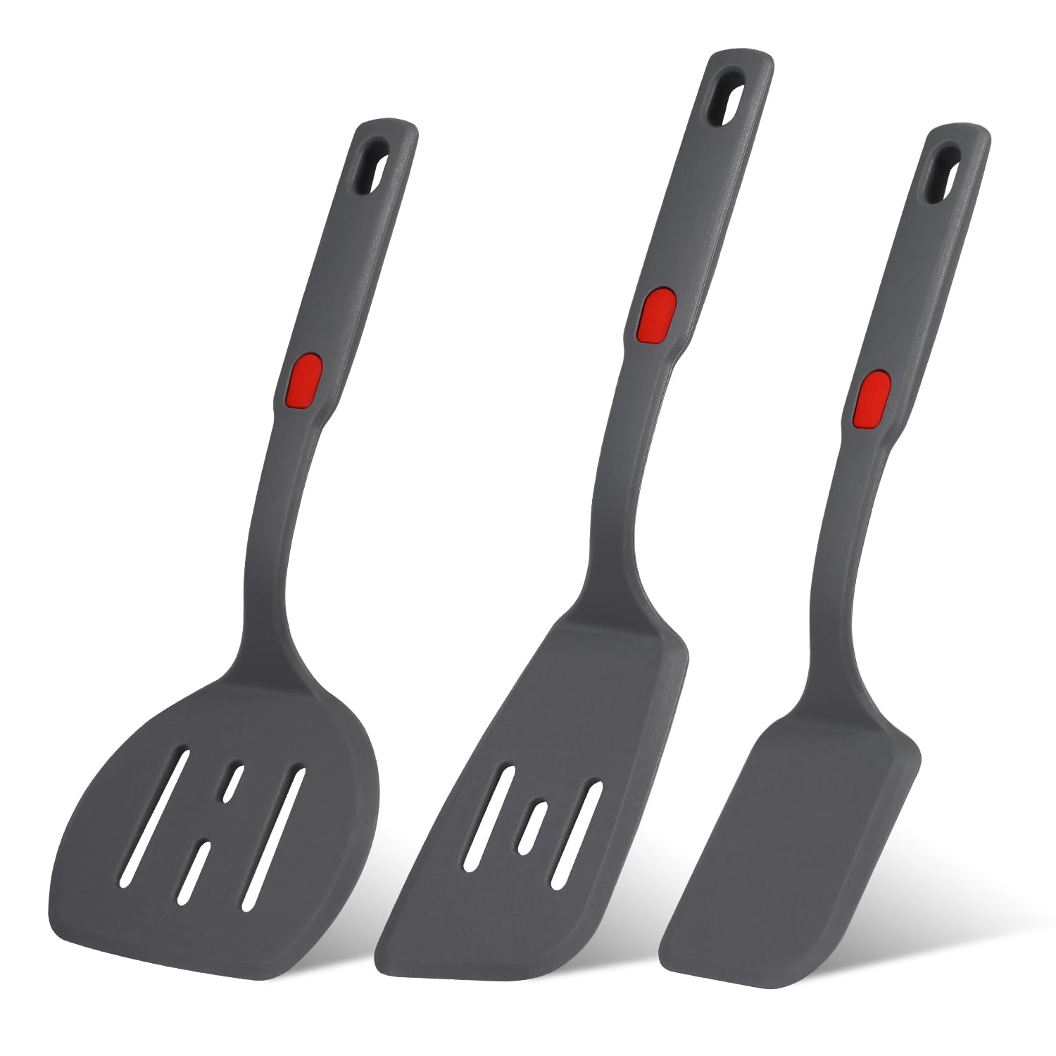 Hvanam Flexible Silicone Spatula Set For Nonstick Cookware Rubber Silicone Bpa-Free Heat Resistant Heavy Duty Kitchen Turner Large,Slotted Flipper And