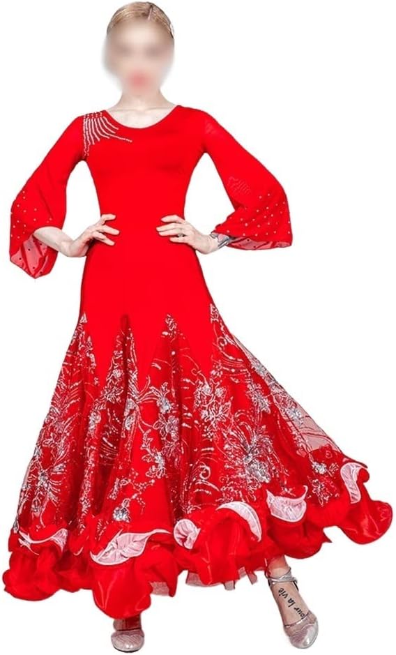 ZYZMH Women Ballroom Dance Skirts Flamenco Dance Tops