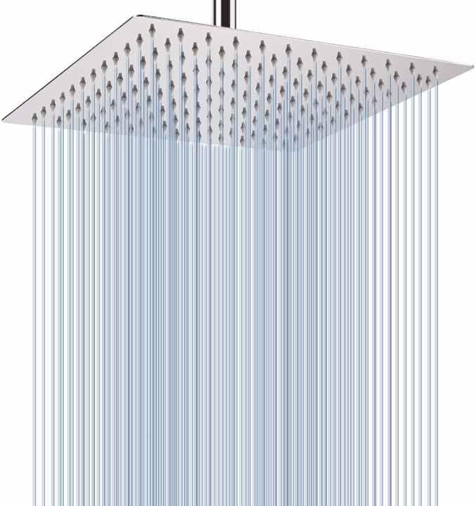 Mingle Stainless Steel Heavy duty Trident Square Overhead Shower rain shower head for bathroom Without Arm, Chrome, Polished Finish (8x8) (B0CB3MBXHD) Amazon Price History, Amazon Price Tracker
