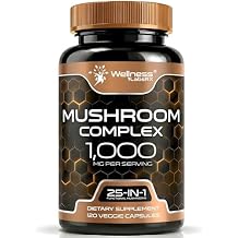 WELLNESS LABSRX Mushroom Supplement Capsules 101 Extract, Mushroom Complex Capsules 1000mg, Lions Mane Supplement with Turkey Tail, Cordyceps, Reishi - 120 Count
