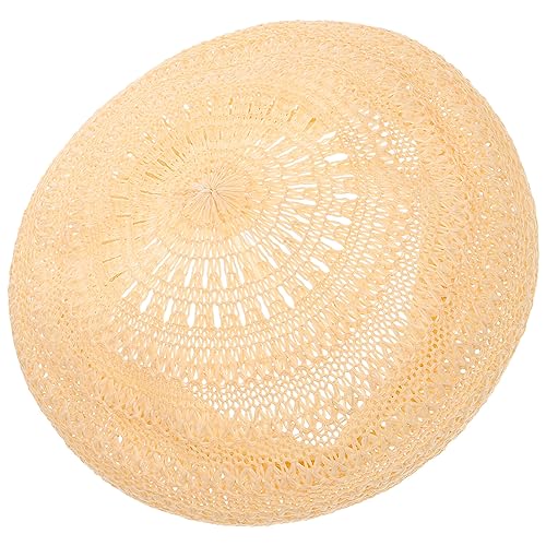Tendycoco Womens Summer Beret Hat French Style Beanie Hats Hollow-Out Vintage Painters Woven Cap Artist Hat (Khaki) #TOP9