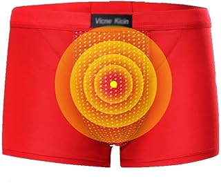 Cueca Boxer Masculina Sexy Fisiológica Ampliada, Bolso Protuberante Terapia Magnética Cuidados com a Saúde Cuecas Boxer 3pcs (Color : Black*1+Red*1)