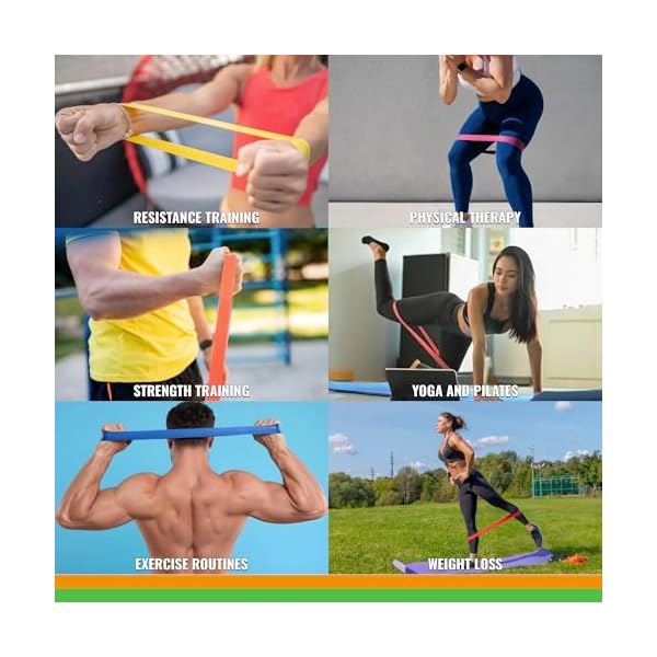 SmarterLife Resistance Bands Set of 5 Extra Wide Latex-Free Exercise Bands - Image 5