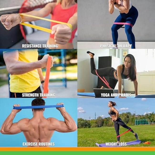 SmarterLife Resistance Bands for Working Out, Latex-Free Exercise Bands for Women, Men, 5 Extra Wide Workout Bands for Weight Loss, Home Gym, Booty Bands, Physical Therapy Bands, Workout Guide