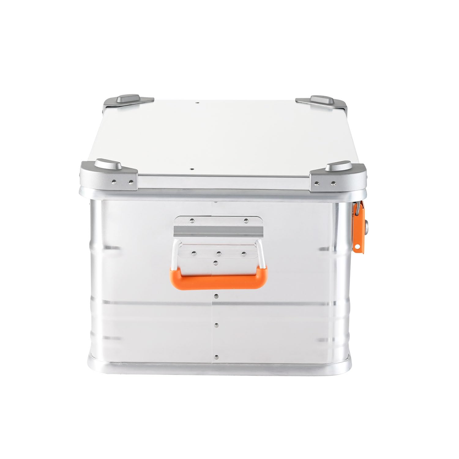 Alubox Alukiste abschließbar ES47 - Premium Aluminium Lagerbox 47 Liter mit Schaumstoffmatten Würfelschaum - Deckel mit Aluminium Druckguss Stapelecken und Gummidichtung - inklusive Schlösser