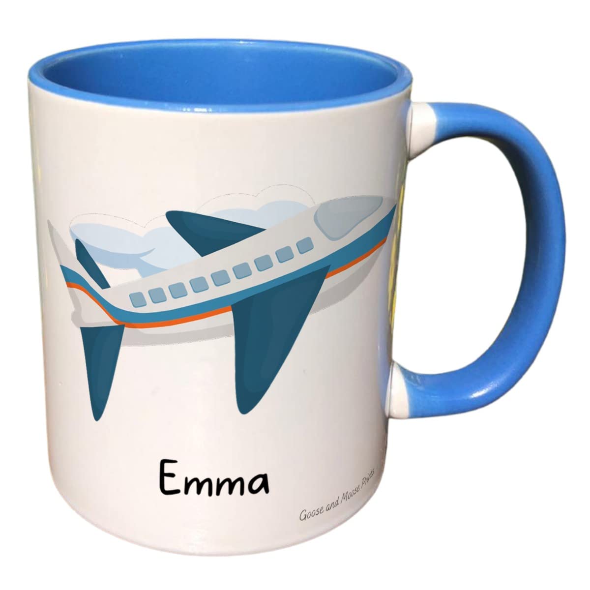 Personalised Plane Mug Gift - Present for Aeroplane Lovers - Gifts for Pilot - Personalised Vehicle Mug - Country Style Mug (Yellow)