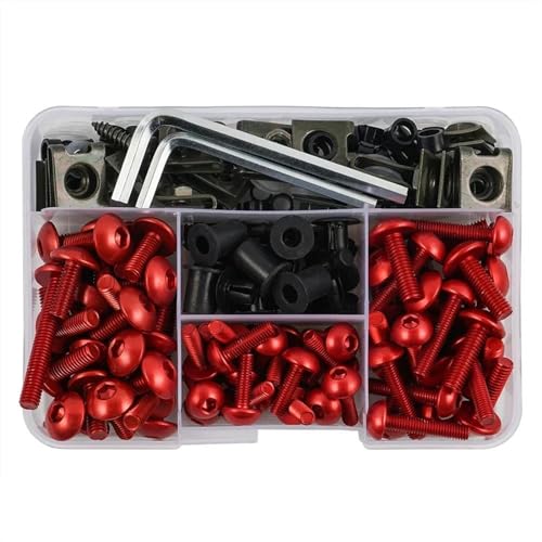 Boulons carénage CNC moto rouge 190 pièces haute précision pour Transalp