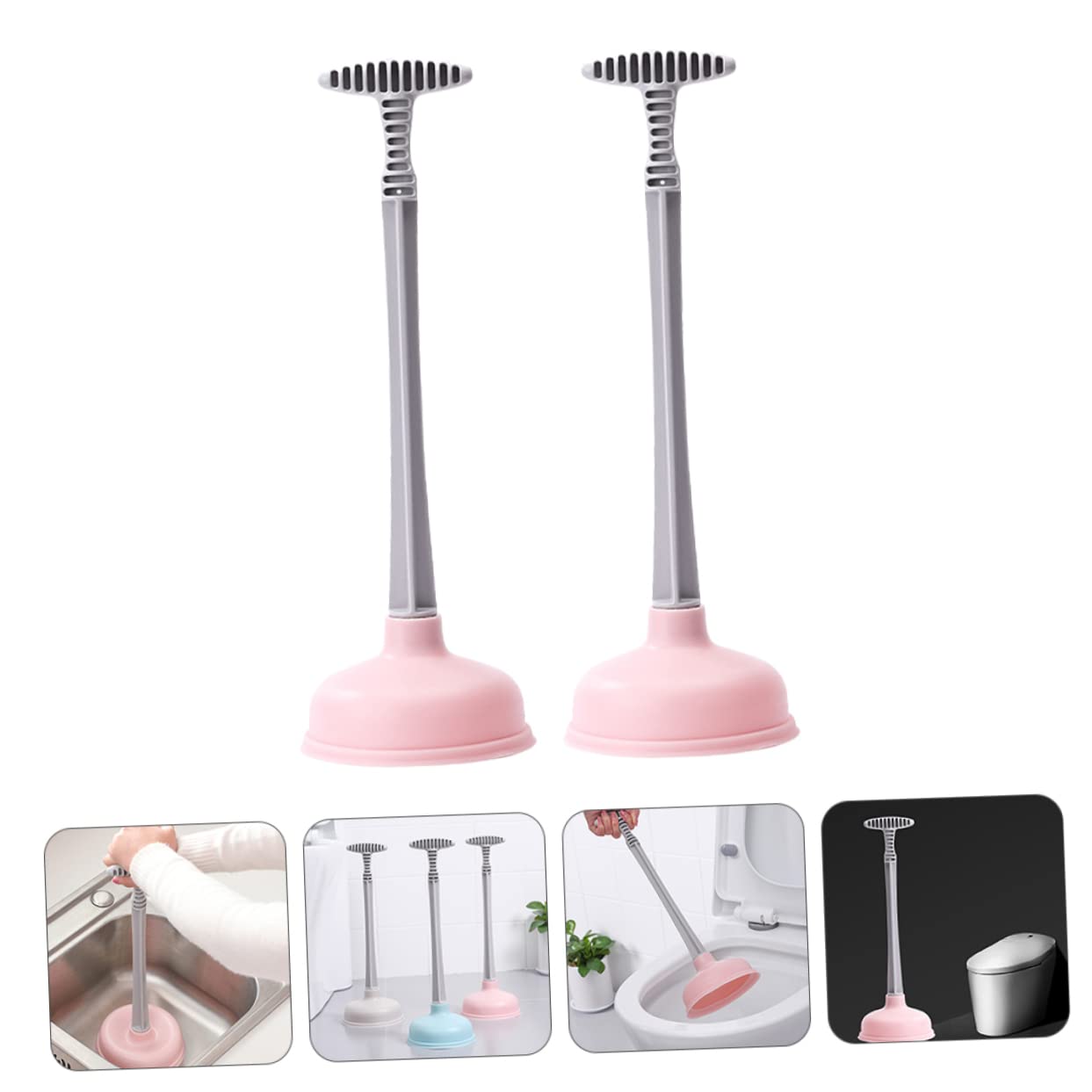 DOITOOL 2pezzi Bastoncini di Aspirazione per WC Soluzioni per Intasare WC Sturalavandini Ventosa per Casa Prodotti per Pulizia delle Fognature