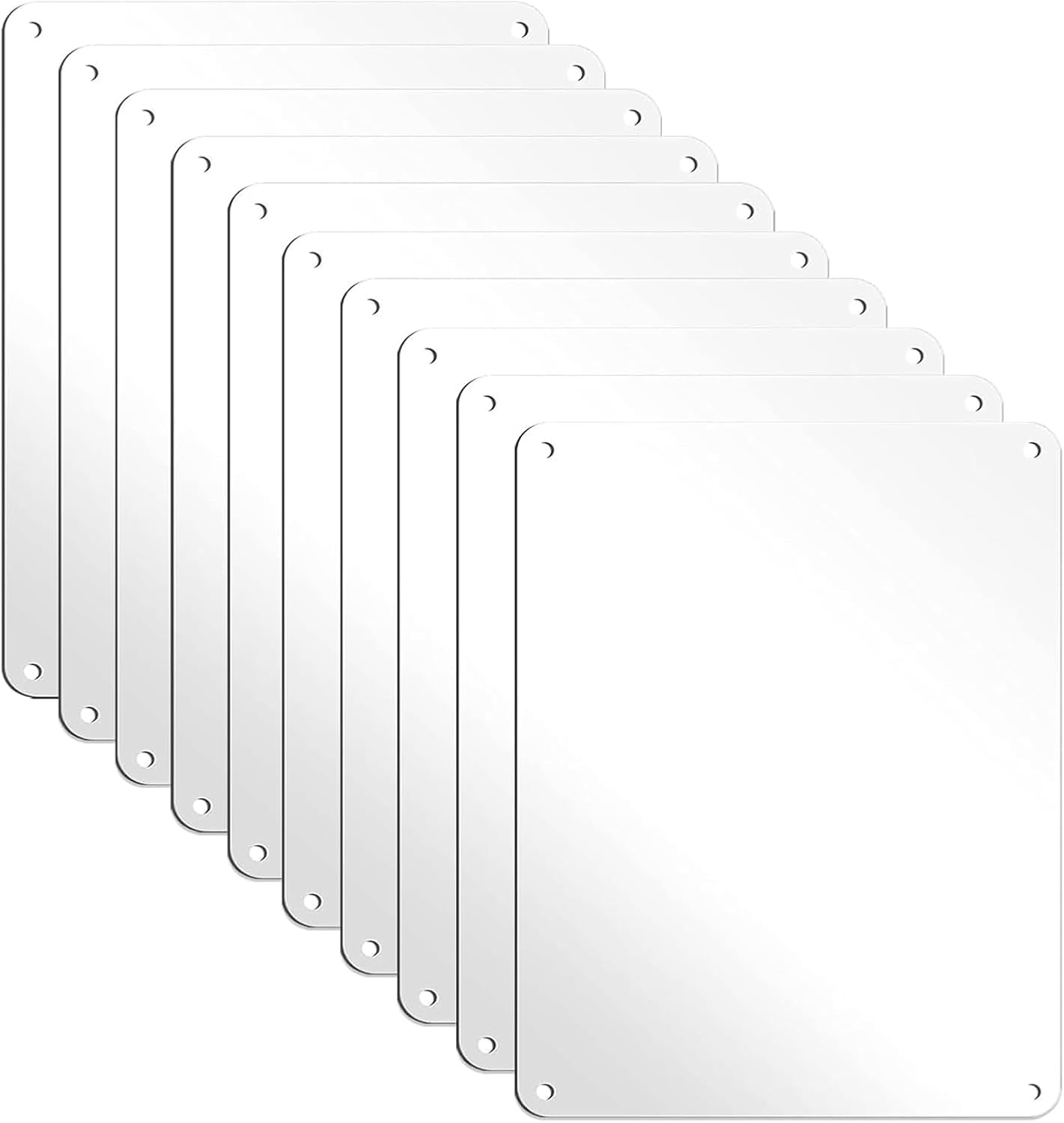 10x8 Inch Blank Metal Signs - 10 Pack 0.8mm Thick Blank White Aluminum Signs with Pre-Drilled Holes, Waterproof & Sun-Resistant Metal Sign Blanks for Outside, Ideal for Custom Yard Signs, Decorative Signs & More (White, 10x8)