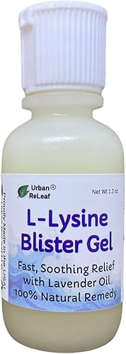 Urban ReLeaf L-Lisina Blister Gel calmante y aceite de lavanda. Alivio rápido del dolor de frío, punto de fiebre, erupción, bultos rojos, pux, piel