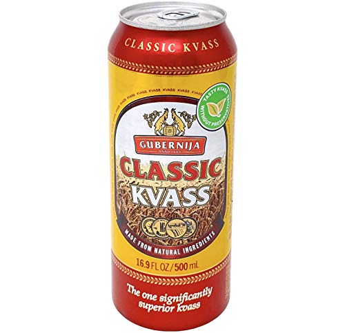 Gubernija Classic Kvass 16.9 fl oz ~ 500 ml Pack of 12 Cans
