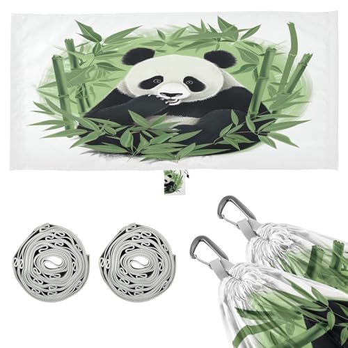 SDMKA Cute Panda Camping Hammock, 330 lbs with 2 Tree Straps, Carry Bag, Single Portable Hammock for Outdoor/Indoor, Hiking, Beach, Backpacking, Travel