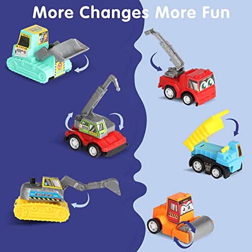 24 Pack Colorful Easter Eggs With Pull-Back Construction Vehicles Inside, Easter Basket Stuffers For Boys Kids Toddler 2,3,4,5 Years Old, Construction Vehicles Easter Gifts #TOP5