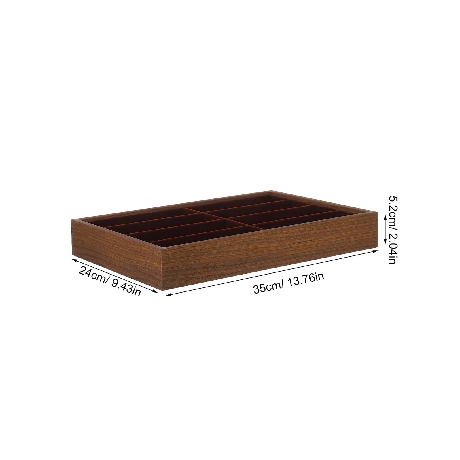 Caja Organizadora y Almacenamiento Seguro de Madera de Gafas de Sol y Base Antideslizante 8 Compartimentos Espaciosos para Exhibición Elegante