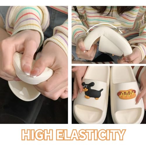 Women’s Slides Cute Bathroom Slippers Non-Slip with Cartoon Hot Dog4