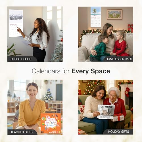 Image of RED EMBER Alien Worlds 2026 Wall Calendar 12 Month | 12 inch x 24 inch Open | Thick & Sturdy Paper | Holiday Gift | Sci Fi Art Calendar 2026